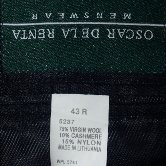 OSCAR DE LA RENTA MENS 43R BLAZER WOOL CASHMERE BLEND THREE BUTTONS THREE EXTER - Picture 5 of 5